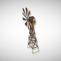 Vintage Metal Windmill Music Box