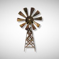 Vintage Metal Windmill Music Box