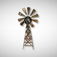 Vintage Metal Windmill Music Box