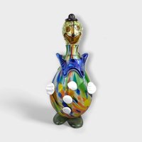 Vintage Art Glass Clown Decanter | 14" Tall | Whimsical Decor | Good Condition (Display Only)
