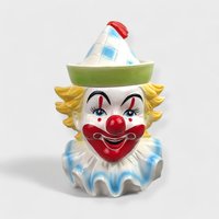 1973 Vintage Schmid 'Candy Man' Clown Music Box Candy Jar, Likely Not Haunted