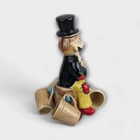 Vintage Ceramic Hobo Clown Decanter Set with 4 Cups