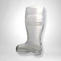 Miller Time Pub and Grill Clear Glass Boot-Shaped Mug - Unique Beer Glassware