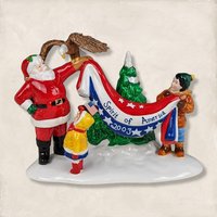 Dept. 56 2003 "Santa Comes to Town" Figurine | Christmas Village | Patriotic Santa with Eagle | Excellent Condition with Box