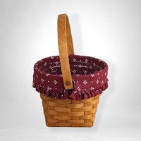 Vintage 1994 Longaberger Basket with Liner and Red Cloth