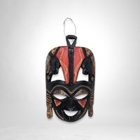 Tribal Wedding Friendship Kenyan Wood Carved Mask - Striking Wall Art with Cultural Significance