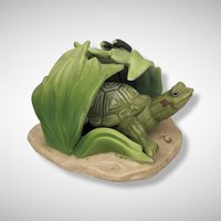 1984 Woodland Surprises Porcelain 2 Piece Turtle Figurine
