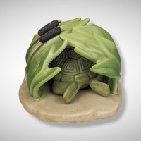 1984 Woodland Surprises Porcelain 2 Piece Turtle Figurine