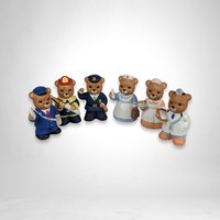 Set of 6 Homco Occupation Bear Ceramic Figurines 8805