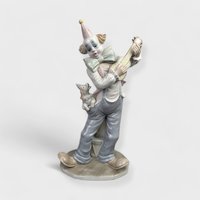 Vintage George Good 12" Porcelain Clown with Dog, Probably Not Haunted