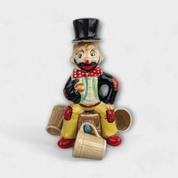 Vintage Ceramic Hobo Clown Decanter Set with 4 Cups
