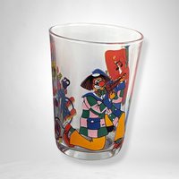 Set of 3 Vintage Carnival Clown Glasses - Retro Circus-Themed Drinkware