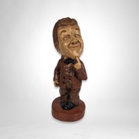 Large Laurel and Hardy Chalkware Statues - Classic Comedy Icons in Impressive Size
