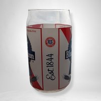 Pabst Blue Ribbon Can Shaped Glass - Unique Beer Lover's Collectible