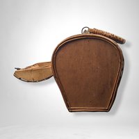 Vintage Wicker Handbag | Leather & Wood Clasp | 7" Tall x 9.25" Long | Summer Purse | Boho Style | Woven Bag | Unique Accessory