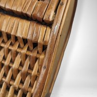 Vintage Wicker Handbag | Leather & Wood Clasp | 7" Tall x 9.25" Long | Summer Purse | Boho Style | Woven Bag | Unique Accessory