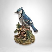 Vintage Lefton Ceramic Blue Jay Figurine KW7457 - Charming Collectible Bird Decor