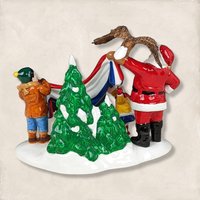 Dept. 56 2003 "Santa Comes to Town" Figurine | Christmas Village | Patriotic Santa with Eagle | Excellent Condition with Box