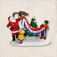Dept. 56 2003 "Santa Comes to Town" Figurine | Christmas Village | Patriotic Santa with Eagle | Excellent Condition with Box