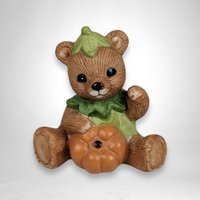 Set of 2 Homco Fall Bear Ceramic Figurines 1426
