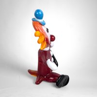 Vintage Glass Clown Figurine - Artistic Collectible Décor