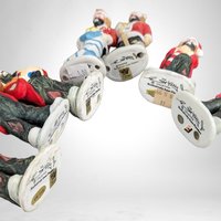 Charming Set of 7 Vintage Emmett Kelly Jr Hobo Clown Figurine/Christmas Ornaments