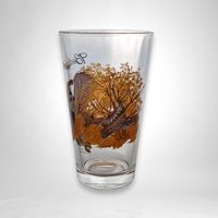 Vintage Budweiser Wildlife Pint Glasses| Elk, Prairie Chicken, Turkey, Quail | Gold Rimmed Beer Glasses | Hunting Decor