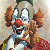 Vintage Art Sarnoff Framed Clown Print: Timeless Circus Elegance