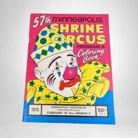 1975 57th Minneapolis Shrine Circus Program and Coloring Book: Vintage Collectibles