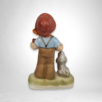 Vintage Enesco Boy Playing Accordion Ceramic Figurine - Musical Nostalgia