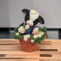 1996 Mary Moo Moos 'I Pick Moo' Cow Figurine - Whimsical Collectible Cow Decor