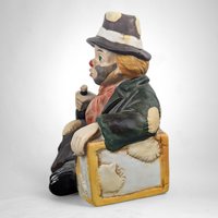 Vintage Hobo Clown Ceramic Music Box