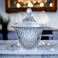 Vintage Clear Glass Covered Candy Dish – Timeless Elegance for Sweet Delights