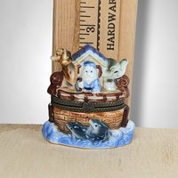Vintage Noah's Ark Ceramic Trinket Box