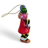 Vintage Ceramic Clown Ornament Imperfect with Subtle Paint Distressing