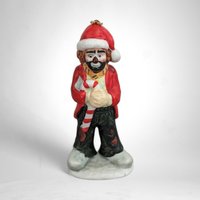 Charming Set of 7 Vintage Emmett Kelly Jr Hobo Clown Figurine/Christmas Ornaments