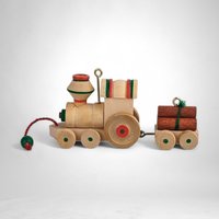 1985 Hallmark Wooden Train Ornament: Vintage Holiday Express