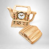 Vintage Ganz Tea For One Ceramic Clock Teapot | Whimsical Kitchen Decor | Unique Gift for Tea Lovers