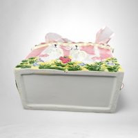 Vintage Ceramic Easter Bunny Bag, Easter Decor, Bunny Rabbit Decor, Spring Decor, Ceramic Basket, Easter Gift, Candy Holder