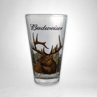 Vintage Budweiser Wildlife Pint Glasses| Elk, Prairie Chicken, Turkey, Quail | Gold Rimmed Beer Glasses | Hunting Decor