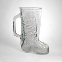 Vintage Glass Boot-Shaped Mug: A Nostalgic Sip of Yesteryears