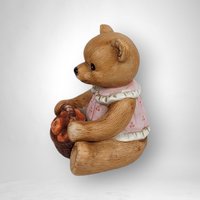 Homco Bear with Apples Ceramic Figurine 1405