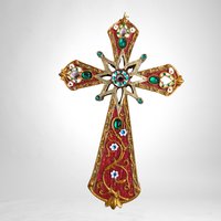 Set of 6 Vintage Cross Ornaments - Timeless Religious Decor