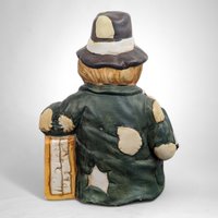 Vintage Hobo Clown Ceramic Music Box