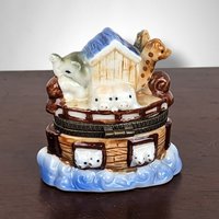Vintage Noah's Ark Ceramic Trinket Box