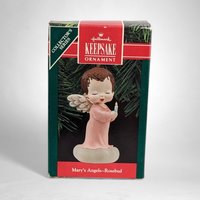 1990 Hallmark Mary's Angels Rosebud Ornament - Vintage Christmas Collectible