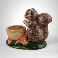 Vintage Ceramic Squirrel Tea Light Candle Holder | Woodland Animal Decor | Fall Home Decor |  Nature Inspired Gift
