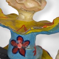 Vintage Paper Mache Clown on Swing Collectible
