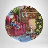 Vintage 1988 Hallmark Collector Plate: 'Waiting for Santa'