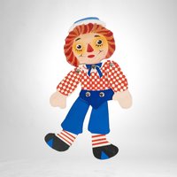 Vintage Raggedy Ann and Andy Flat Jointed Decor Pieces | Wall Hanging Raggedy Ann and Andy | Collectible Raggedy Ann and Andy Figures